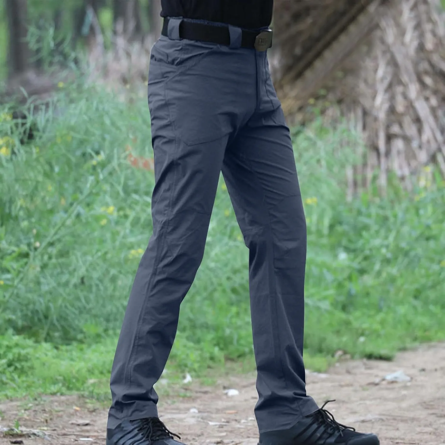 Mens Cargo Slim Fit Stretch Pants Button Zipper Classic Dressy Business Office Trousers Going Out Travel Long Pant