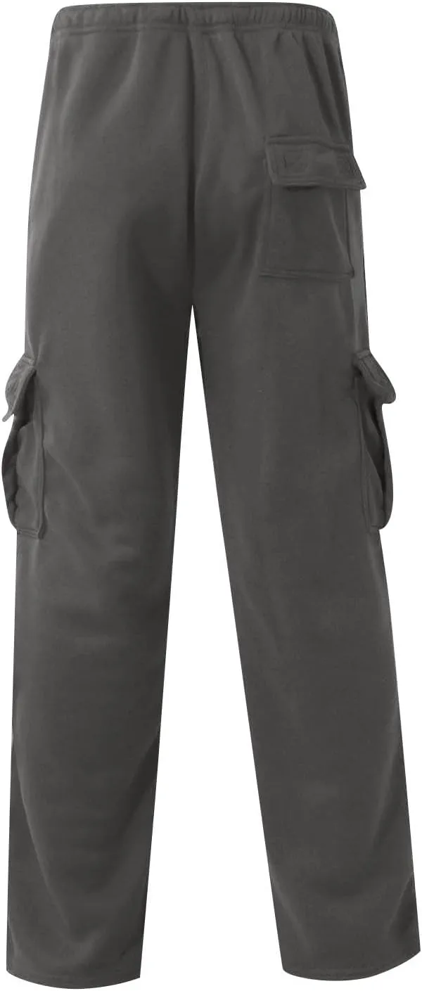 Mens Cargo Sweatpants with Pockets Stretch Drawstring Elastic Waist Sweatpants Slim Fit Pants 2024 Joggers Trousers