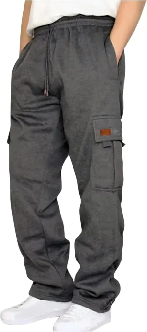 Mens Cargo Sweatpants with Pockets Stretch Drawstring Elastic Waist Sweatpants Slim Fit Pants 2024 Joggers Trousers
