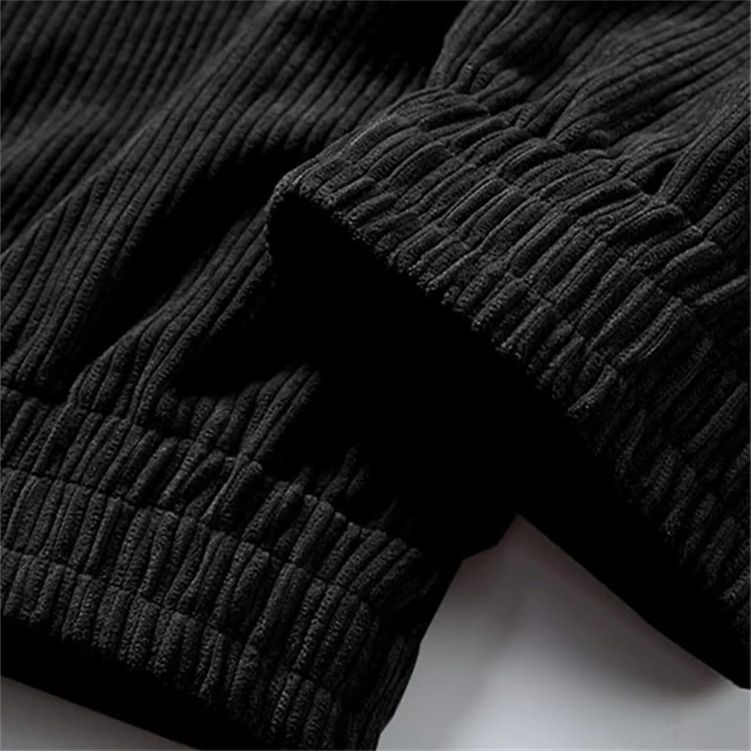 Men's Casual Corduroy Sweatpants Loose Fit Drawstring Elastic Waist Jogger Pants Baggy Sport Cargo Pants with Pockets