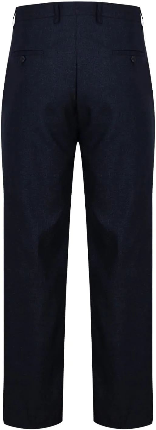 Mens Classic Fit Dress Pants Flat Front Straight Leg Formal Wrinkle Free Expandable Waist Casual Business Suit Pants