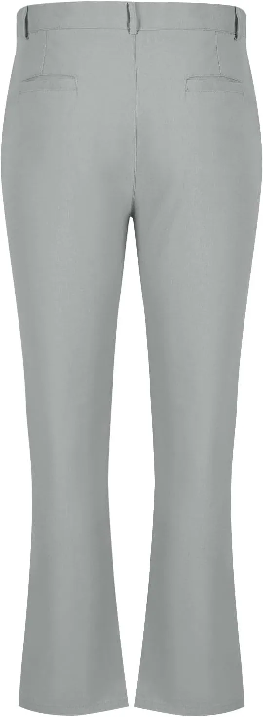 Mens Cotton Linen Suit Pants Classic Fit Casual Business Dress Pant Lightweight Wrinkle Free Stretchy Lounge Trousers