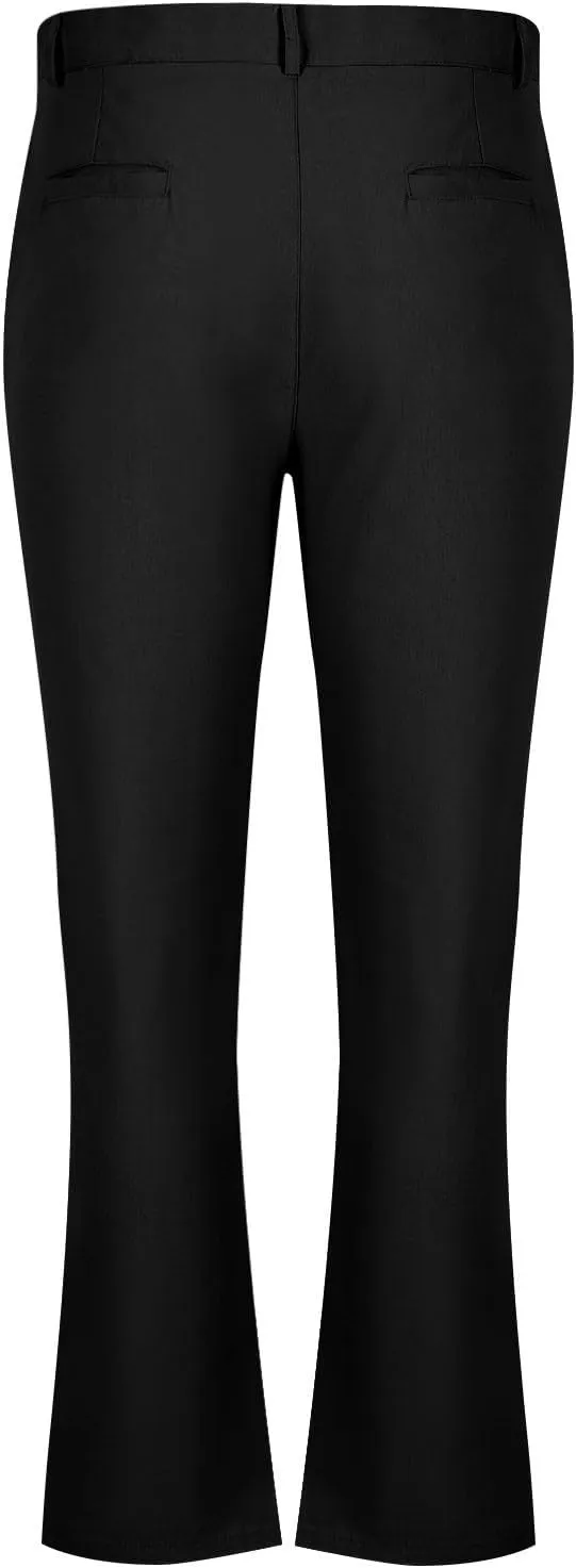 Mens Cotton Linen Suit Pants Classic Fit Casual Business Dress Pant Lightweight Wrinkle Free Stretchy Lounge Trousers