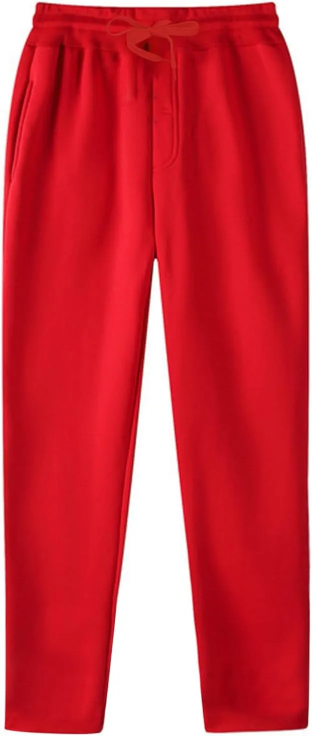 Men's Fashion Sweatpants Baggy Wide Straight Leg Joggers Classic Fit Flat Front Hiking Outdoor Trousers