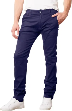 Men's Flex Stretch Slim Fit Chino Pants, Classic Rayon Blend Pants with Multi Pocket