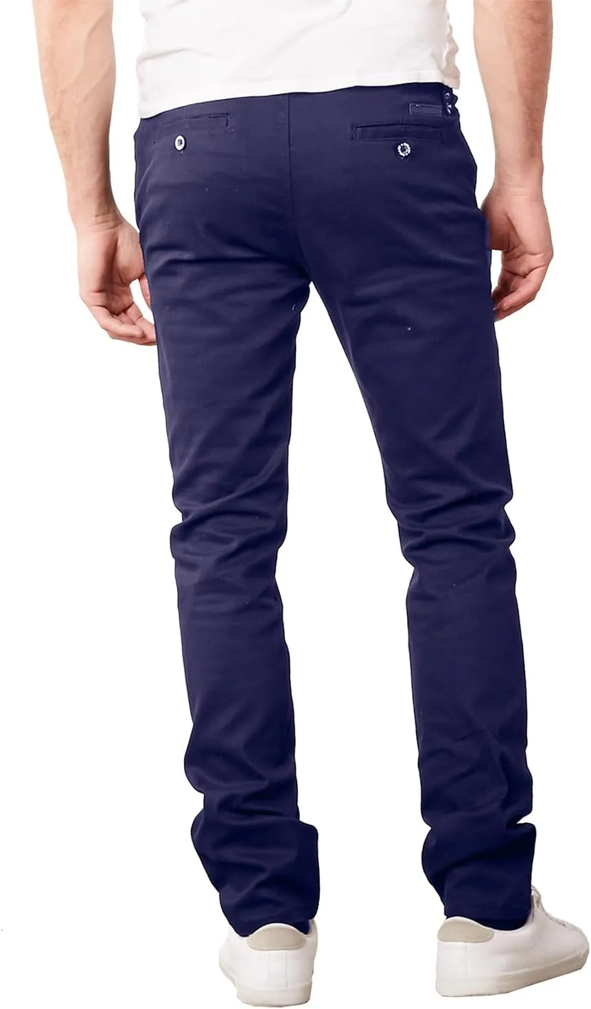 Men's Flex Stretch Slim Fit Chino Pants, Classic Rayon Blend Pants with Multi Pocket