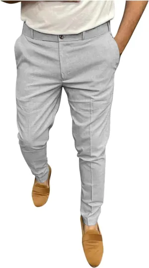 Men's Golf Pants Slim Fit Stretch Work Dress Pants Quick Dry Lightweight Business Casual Trousers with Pockets