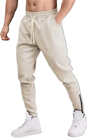 Mens Heavyweight Fleece Tapered Jogger Sweatpants with Zipper Ankle Casual Slim Fit Gym Sport Running Workout Athletic Pants