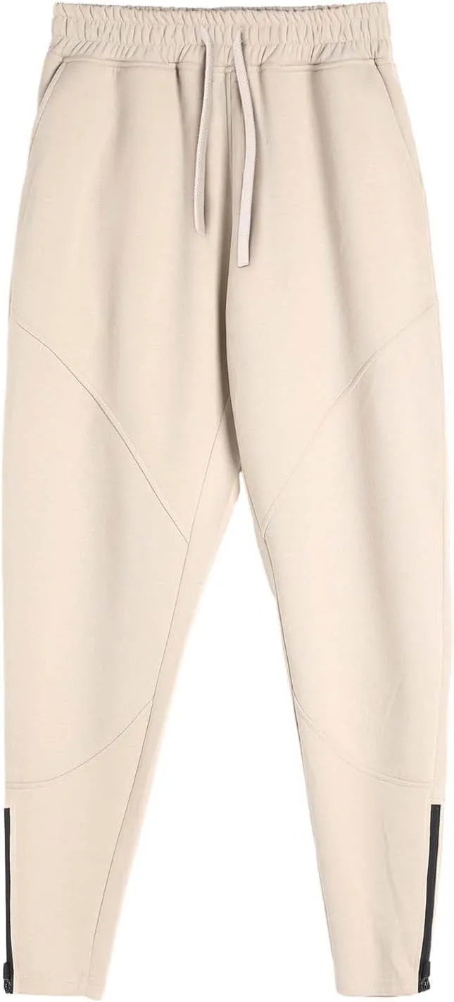 Mens Heavyweight Fleece Tapered Jogger Sweatpants with Zipper Ankle Casual Slim Fit Gym Sport Running Workout Athletic Pants