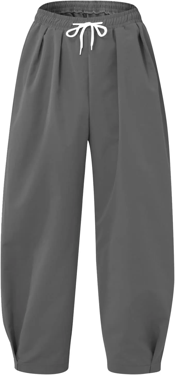 Mens Lightweight Linen Pants Solid Color Summer Sweatpants Lounge Classic Fit Beach Yoga Trousers Outdoor Joggers