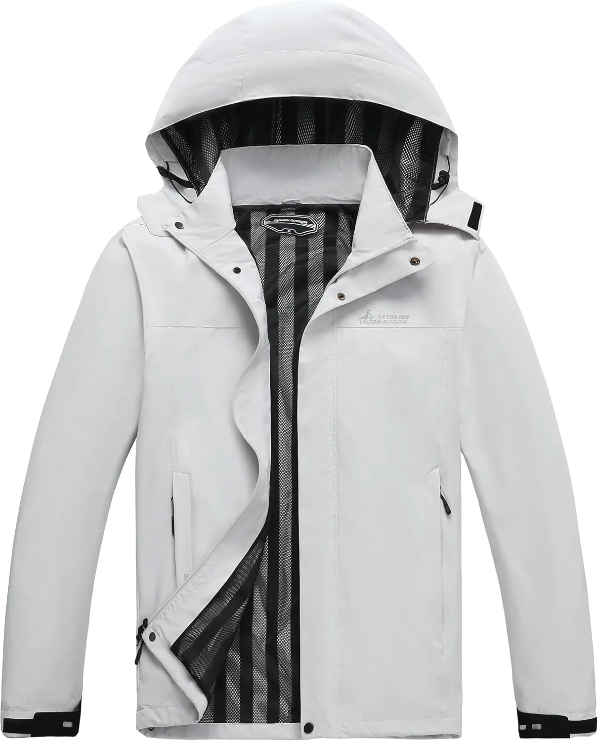 Mens Lightweight Waterproof Hooded Rain Jackets Casual Fall Spring Big and Tall Jacket Raincoat Windbreaker Outdoor Gear