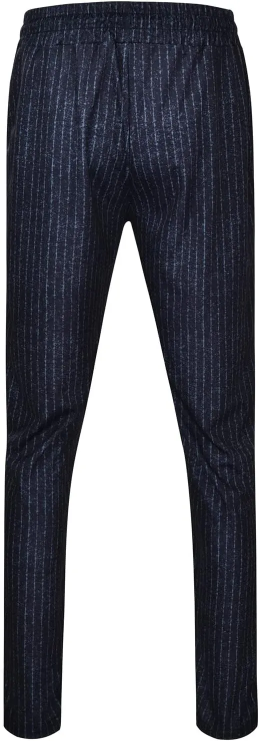Mens Linen Stripe Casual Pants Stretch Slim Fit Skinny Jogging Sweatpants for Men Textured Business Tapered Chino Trousers