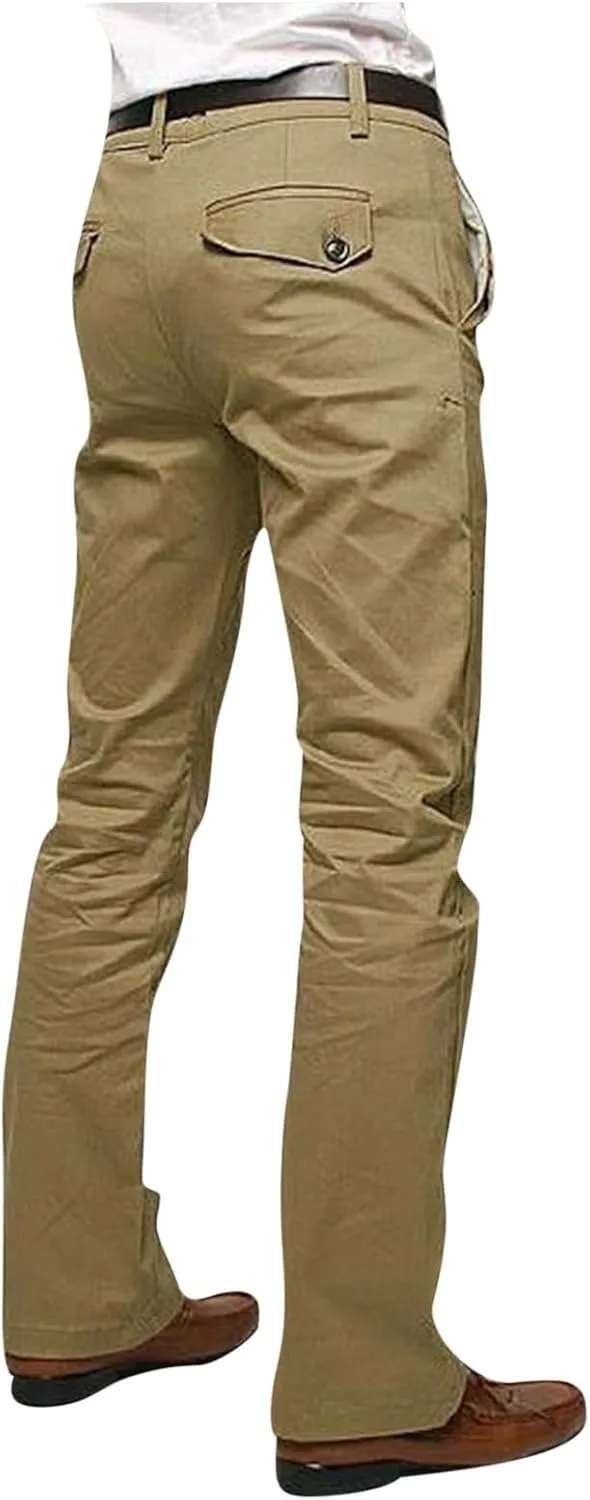 Men's Pants Dress Business Pants Straight Fit Mens Fashion Tactical Combat Pants Cotton Twill Trousers Durability