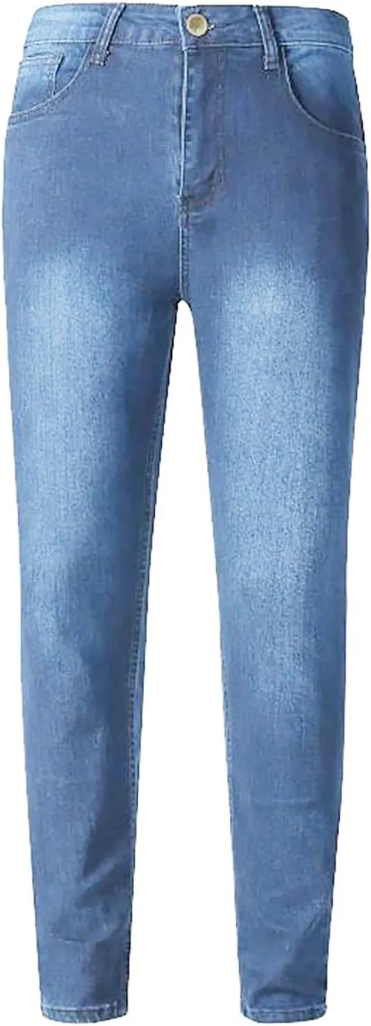 Mens Slim Fit Jeans Stretch Skinny Stretch Jean Fashion Flex Tapered Leg Denim Pants Casual Classic Plain Trousers