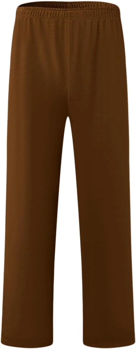 Mens Straight Leg Pants Casual Loose Fit Classic Trendy Solid Sweatpants Outdoor Workout Running Trousers with Pockets