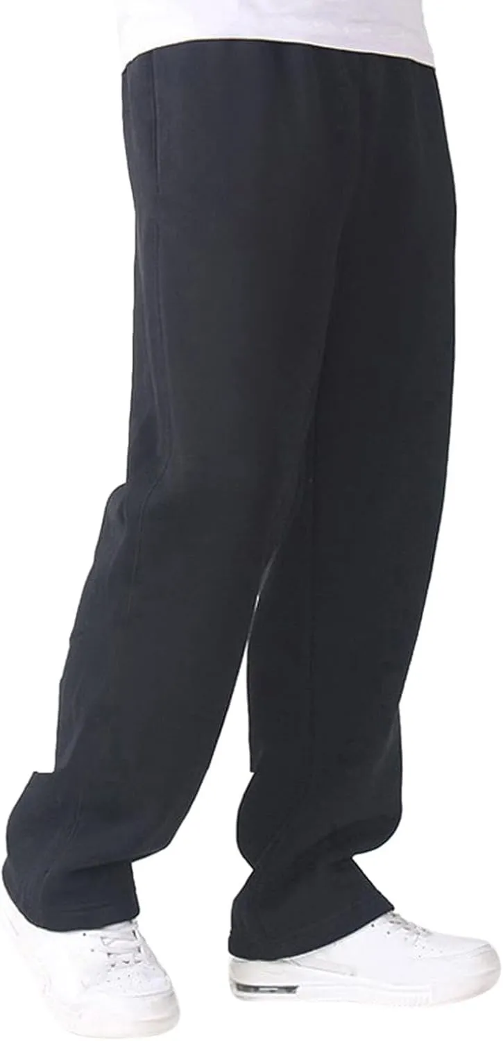 Mens Straight Leg Pants Casual Loose Fit Classic Trendy Solid Sweatpants Outdoor Workout Running Trousers with Pockets