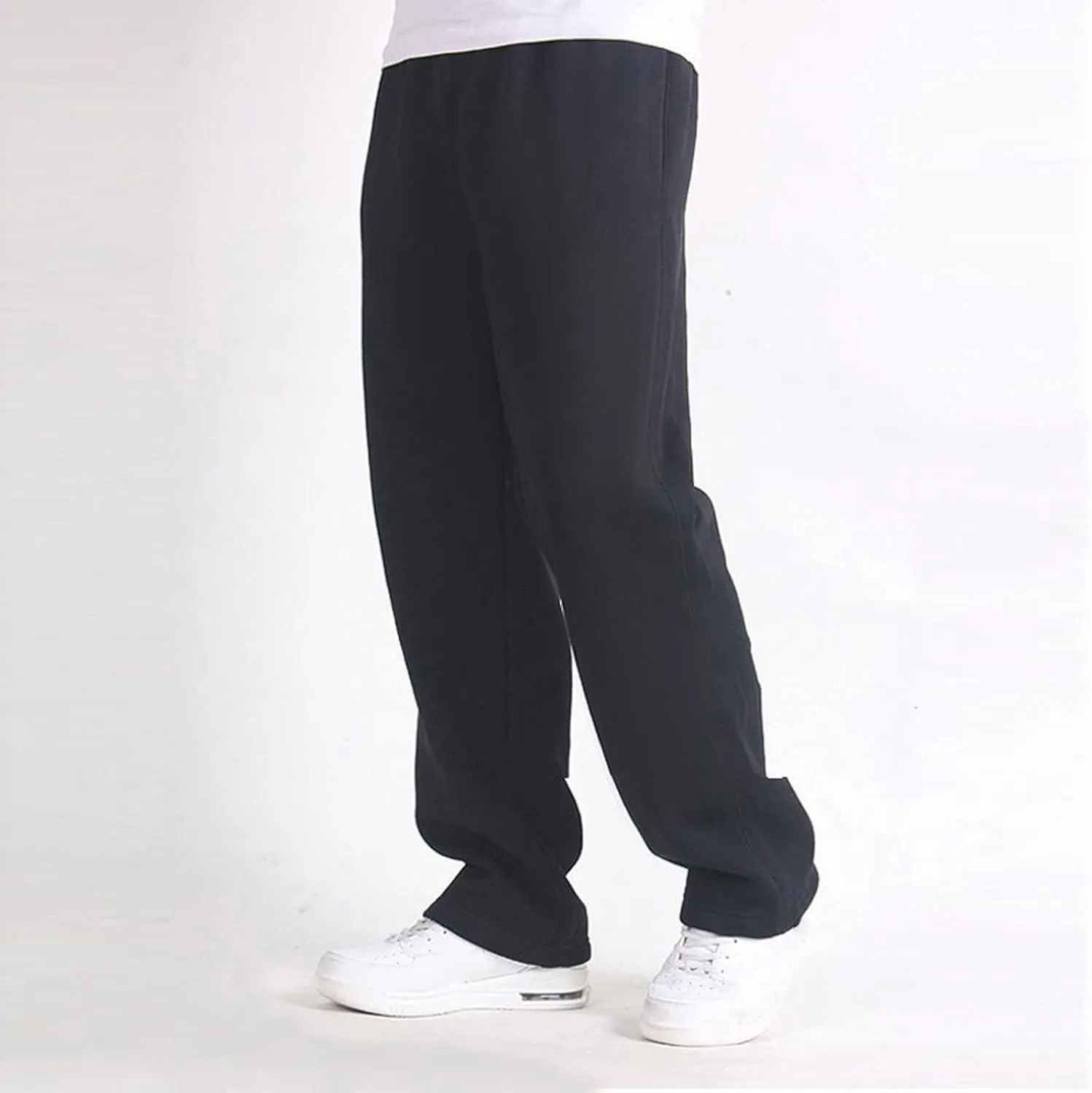 Mens Straight Leg Pants Casual Loose Fit Classic Trendy Solid Sweatpants Outdoor Workout Running Trousers with Pockets