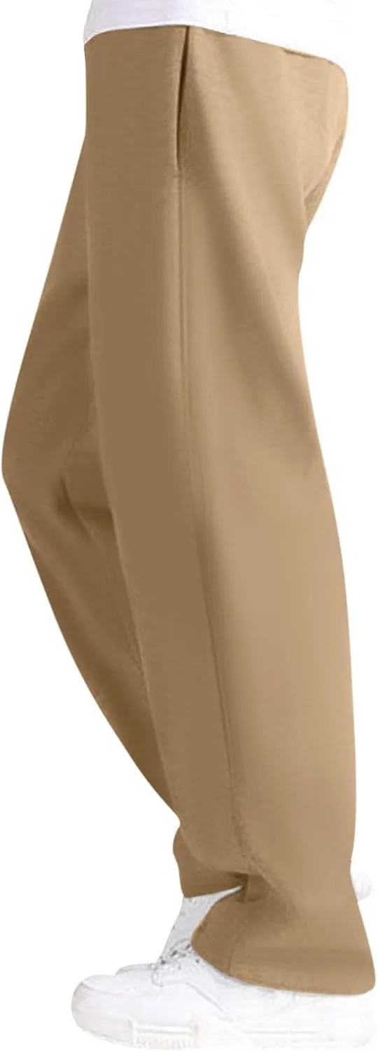 Mens Straight Leg Pants Casual Loose Fit Classic Trendy Solid Sweatpants Outdoor Workout Running Trousers with Pockets