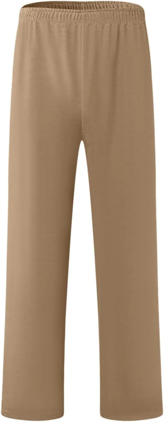 Mens Straight Leg Pants Casual Loose Fit Classic Trendy Solid Sweatpants Outdoor Workout Running Trousers with Pockets