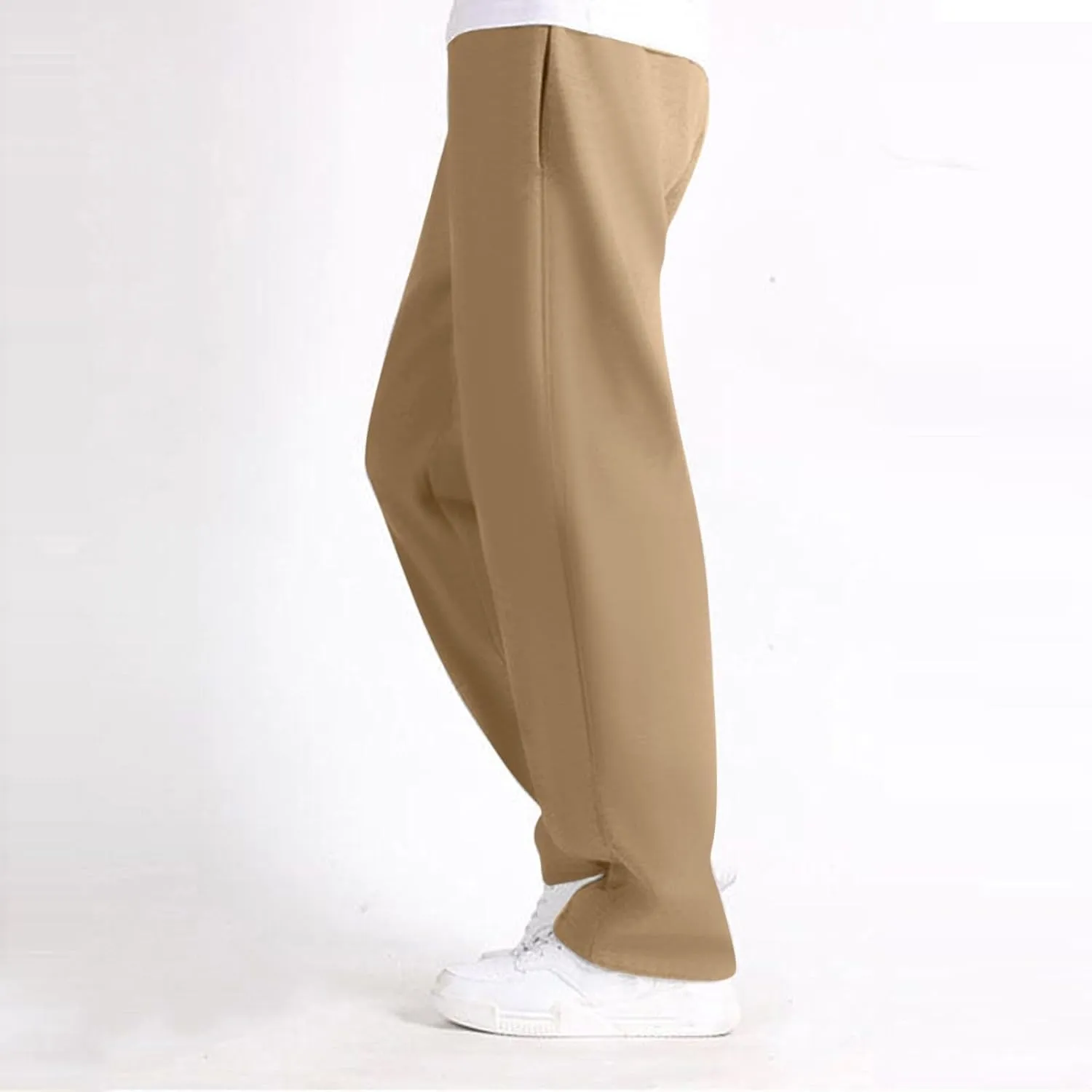 Mens Straight Leg Pants Casual Loose Fit Classic Trendy Solid Sweatpants Outdoor Workout Running Trousers with Pockets