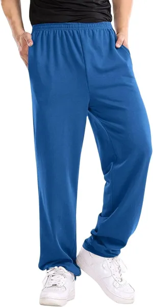 Mens Straight Leg Pants Casual Loose Fit Classic Trendy Solid Sweatpants Outdoor Workout Running Trousers with Pockets