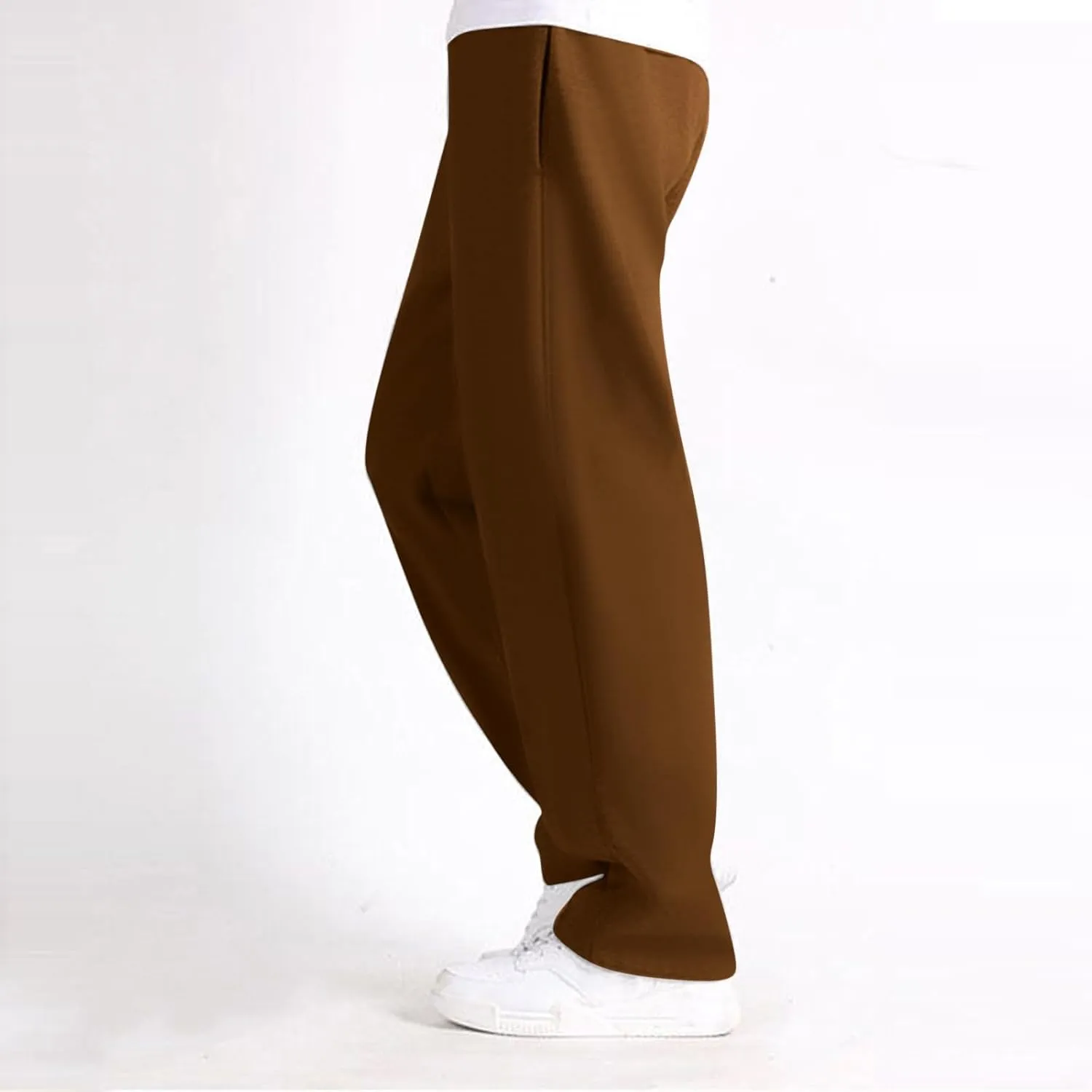 Mens Straight Leg Pants Casual Loose Fit Classic Trendy Solid Sweatpants Outdoor Workout Running Trousers with Pockets