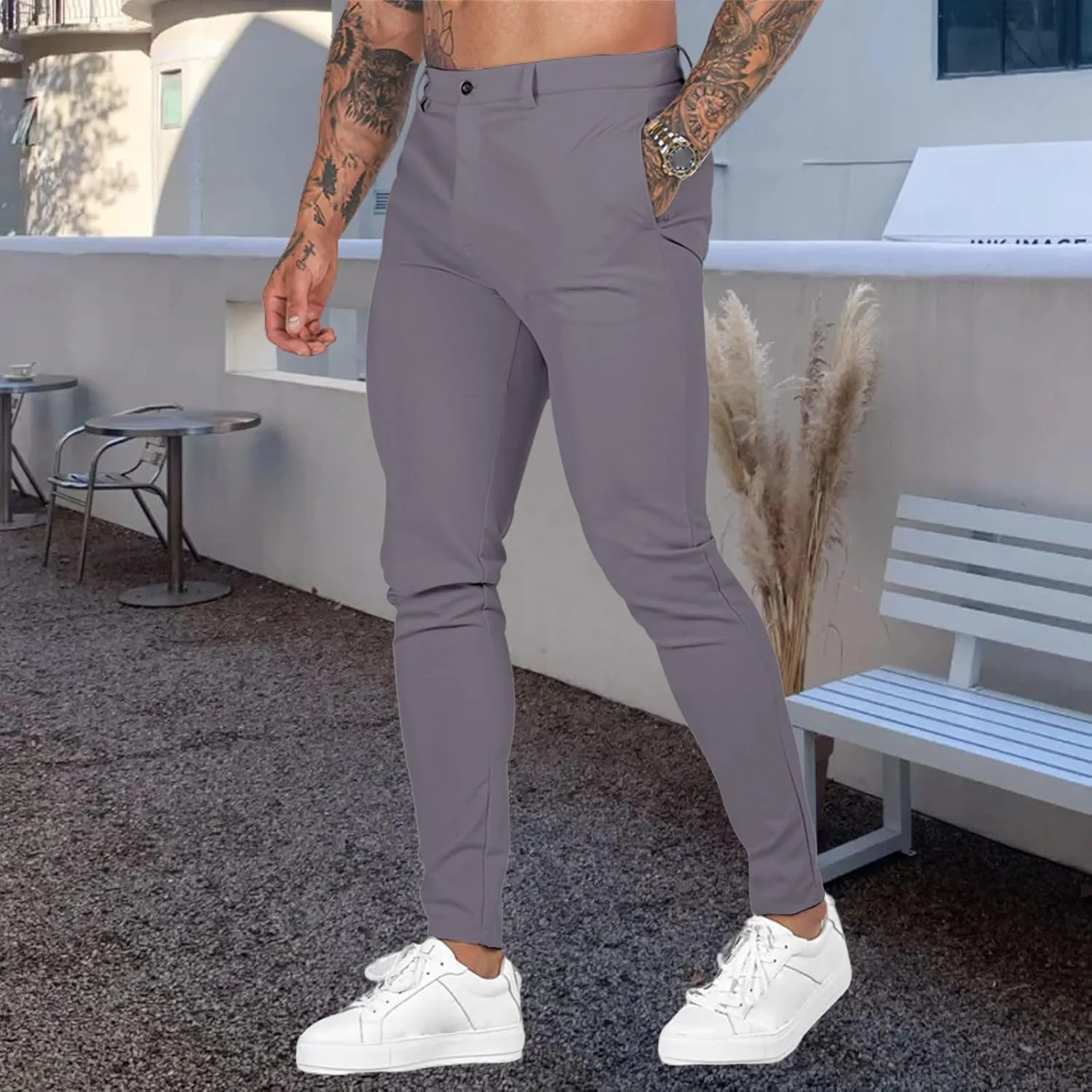 Men's Stretch Cargo Pants Casual Hiking Tactical Work Slim Fit Cargo Pants Outdoor Workout Trousers for Men