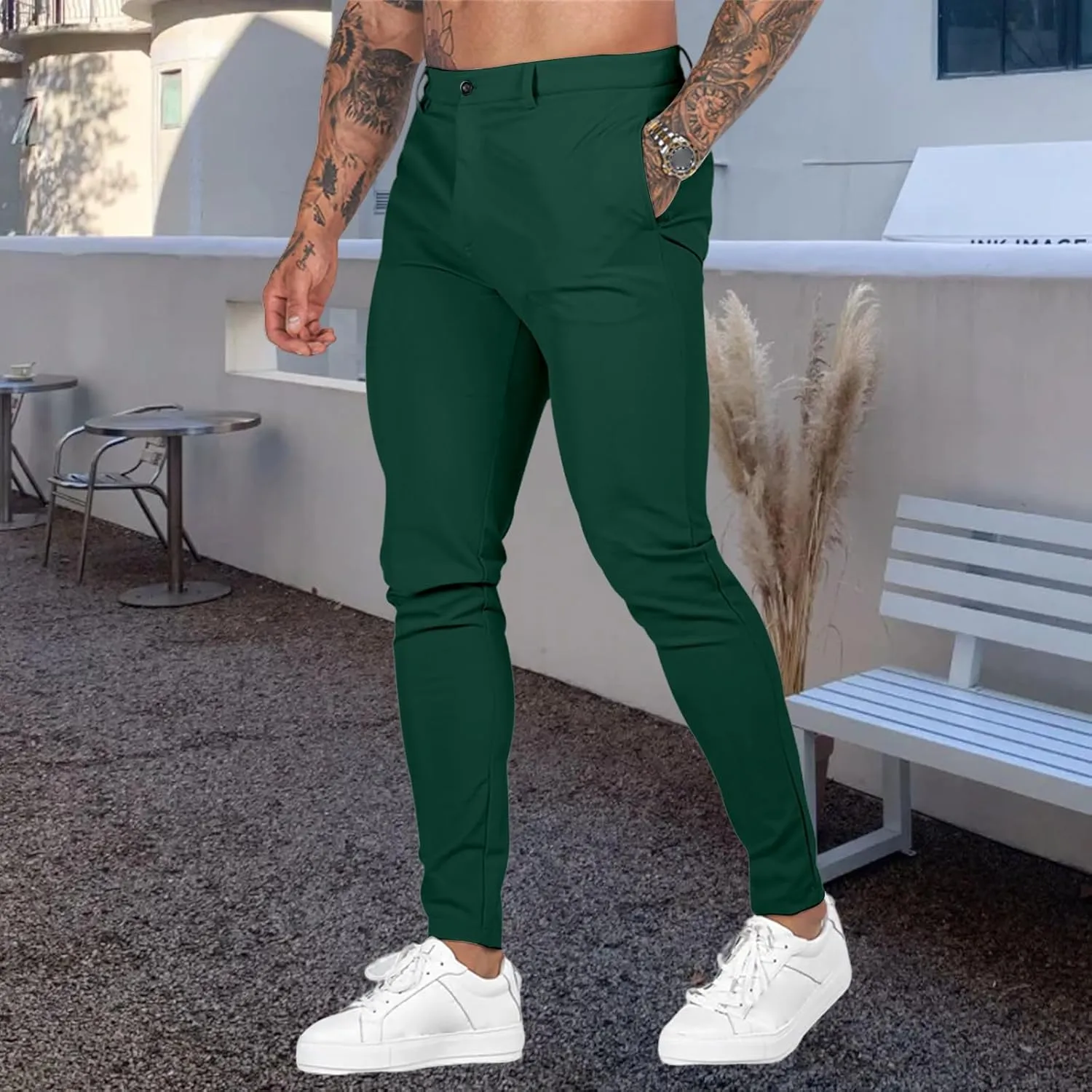 Men's Stretch Cargo Pants Casual Hiking Tactical Work Slim Fit Cargo Pants Outdoor Workout Trousers for Men