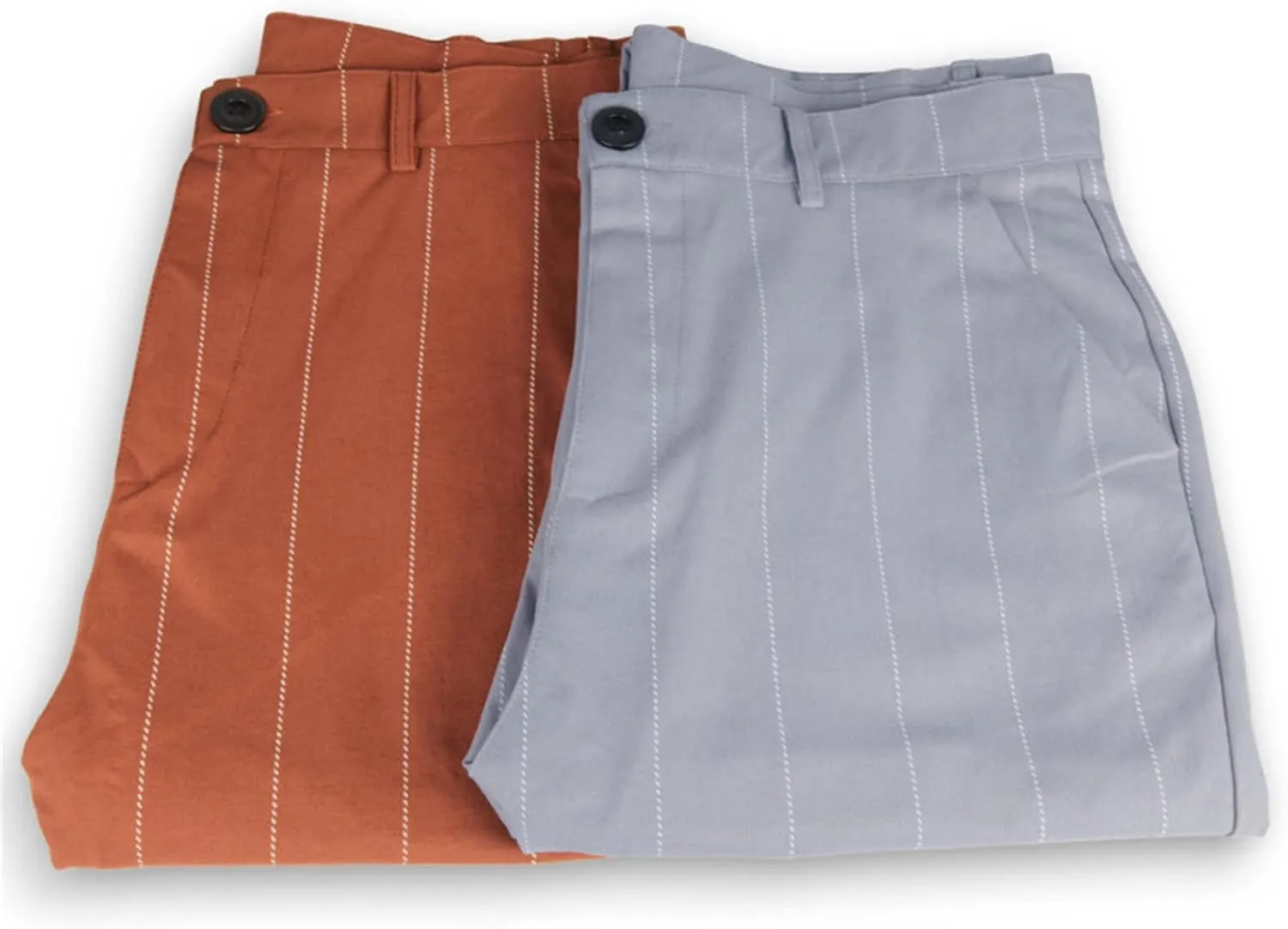Men's Stripe Printed Dress Pants Classic Flat Front Tapered Chino Pants Lightweight Bussiness Stretch Trousers