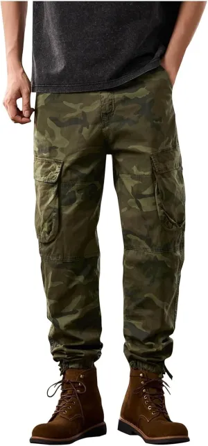Mens Suit PantsMens Cargo Work Pants Loose Straight Leg Trousers Outdoor Hiking Joggers Classic Pants with Pockets OverallsBlack Chino