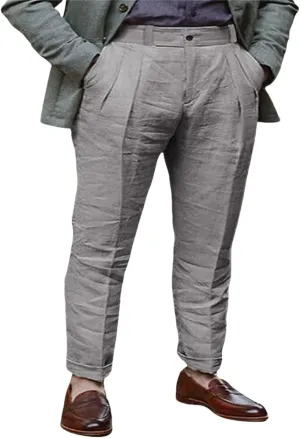 Men's Summer Linen Pants Solid Color Breathable Trousers Lightweight Comfy Yoga Pants Outdoor Baggy Simple Trousers