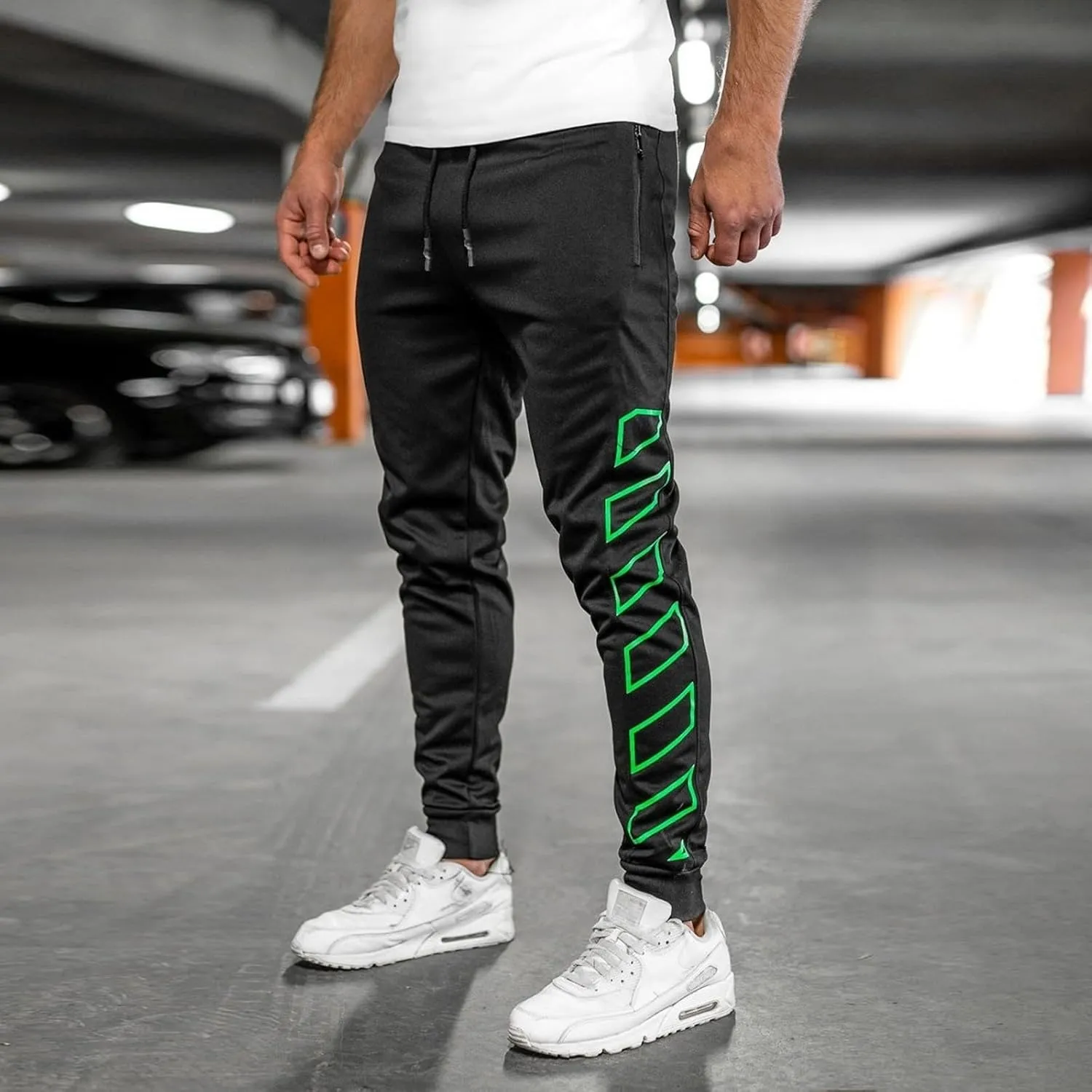 Men's Sweatpants Drawstring Joggers with Pockets Slim Fit Workout Pants Athletic Gym Trousers Work Pants for Men