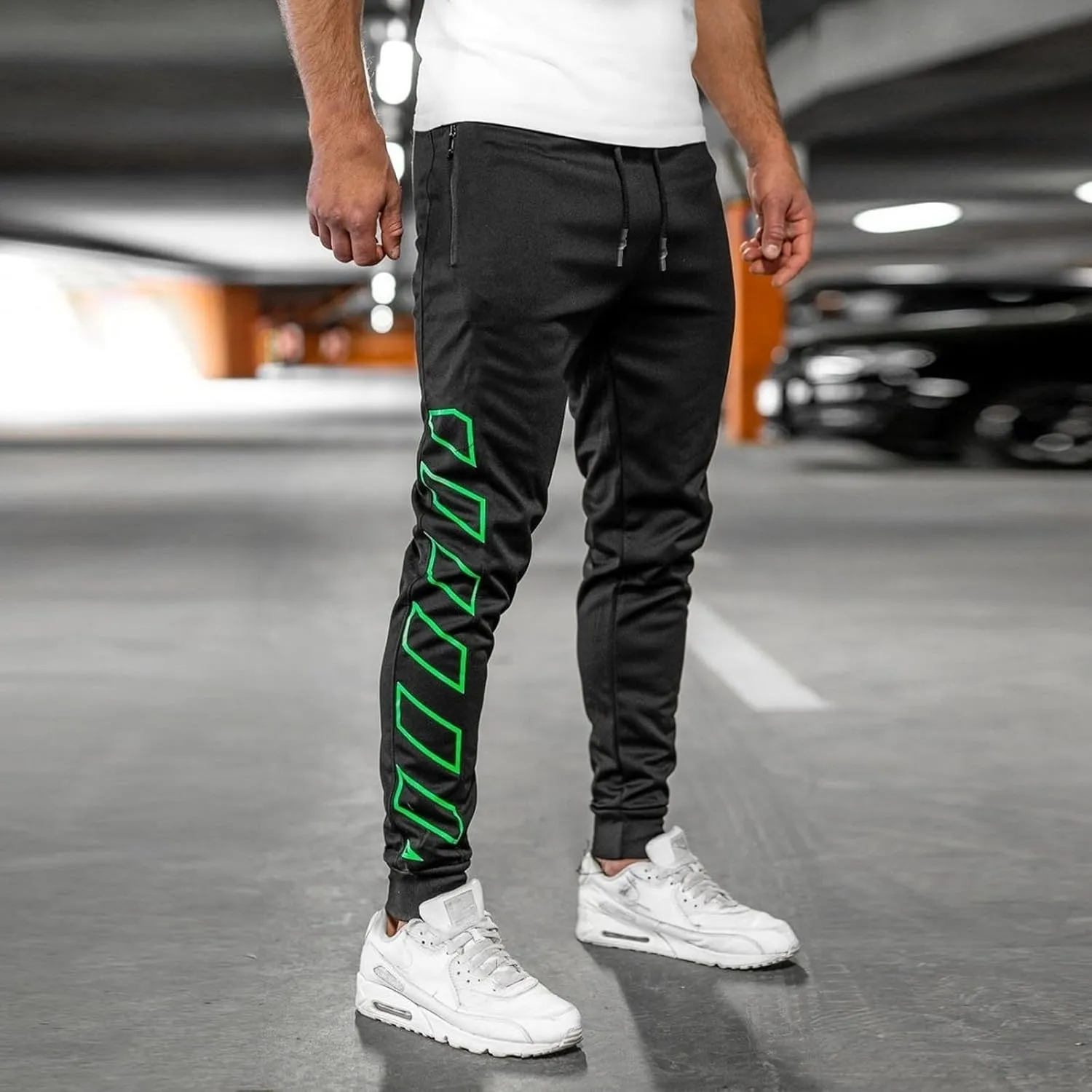 Men's Sweatpants Drawstring Joggers with Pockets Slim Fit Workout Pants Athletic Gym Trousers Work Pants for Men