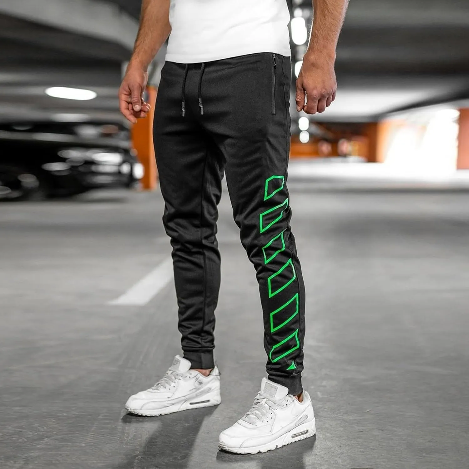 Men's Sweatpants Drawstring Joggers with Pockets Slim Fit Workout Pants Athletic Gym Trousers Work Pants for Men