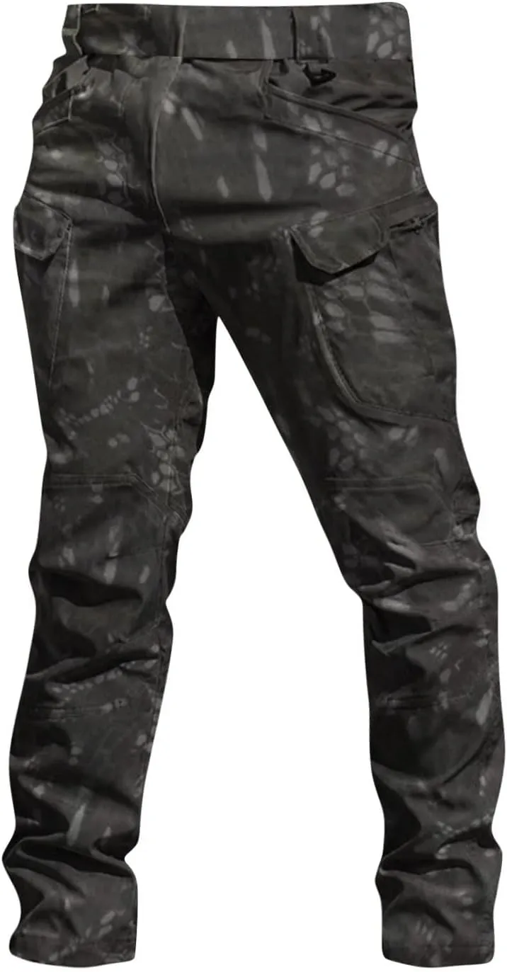 Mens Tactical Pants Stretch Work Pants Construction Hiking Cargo Pant Ripstop Water Resistant Trousers Multi Pockets