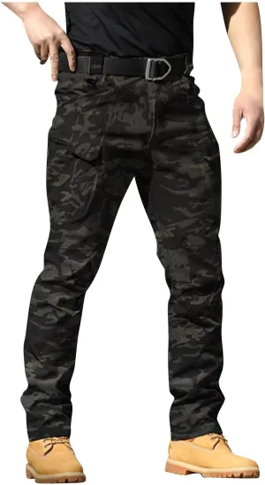 Mens Tactical Pants Stretch Work Pants Construction Hiking Cargo Pant Ripstop Water Resistant Trousers Multi Pockets