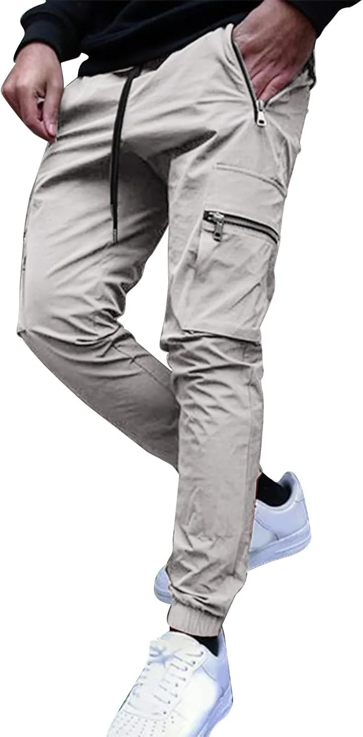 Men's Wide Leg Flare Sweatpants Slim Fit Stretch Pants for Men Skinny Fit Black Slacks Men Men's Sports Track Pants