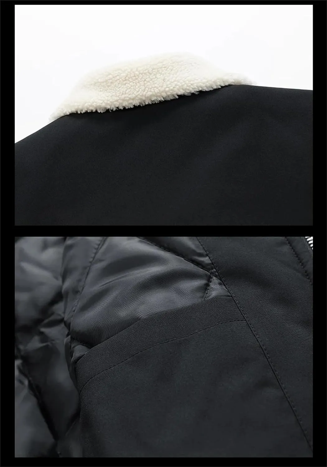 Men's Winter Cotton-Padded Couple Jacket Outdoor Lapel Lamb Wool Thickened Warm Loose Windbreaker Coat