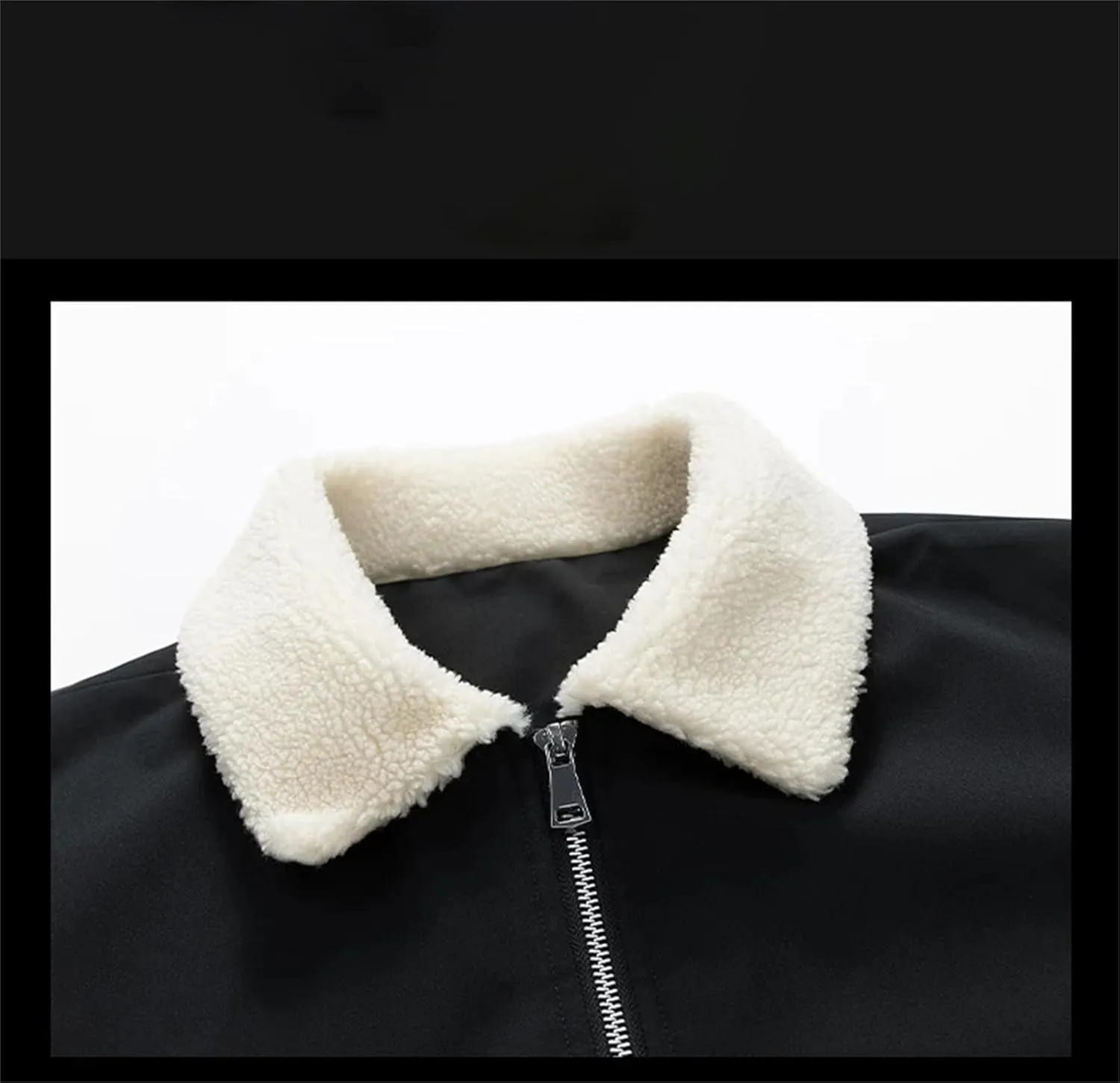 Men's Winter Cotton-Padded Couple Jacket Outdoor Lapel Lamb Wool Thickened Warm Loose Windbreaker Coat