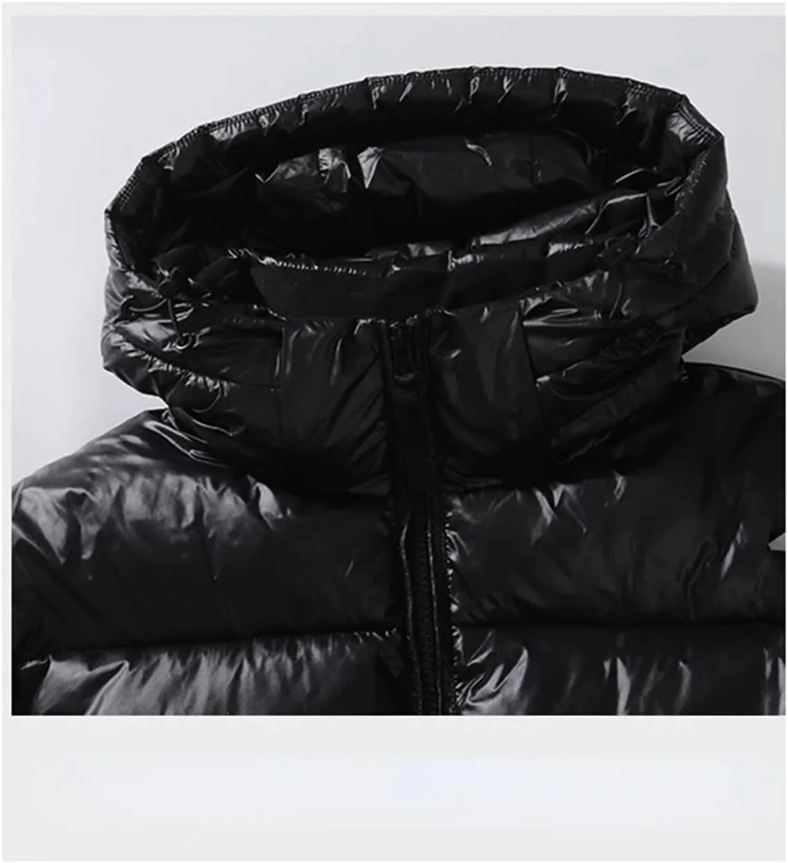 Men's Winter Puffer Jacket Black Bright Warm Parka Women's Short Down Cotton Padded Coat