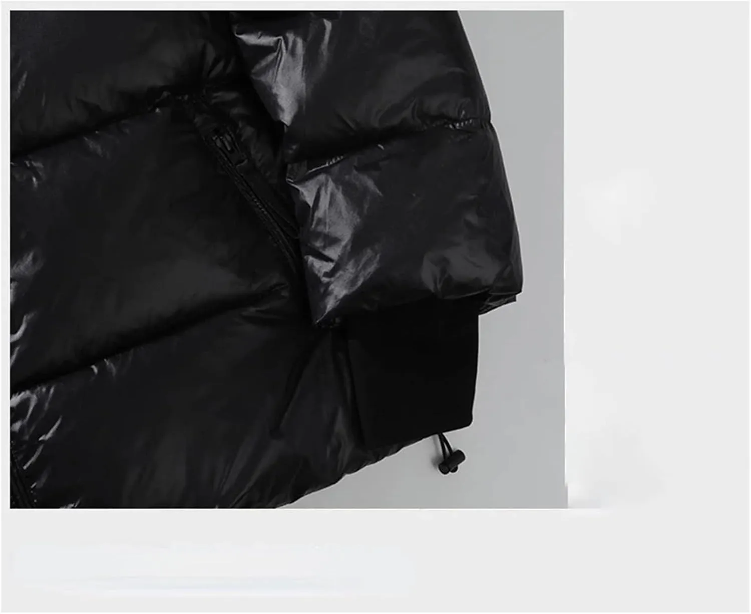 Men's Winter Puffer Jacket Black Bright Warm Parka Women's Short Down Cotton Padded Coat
