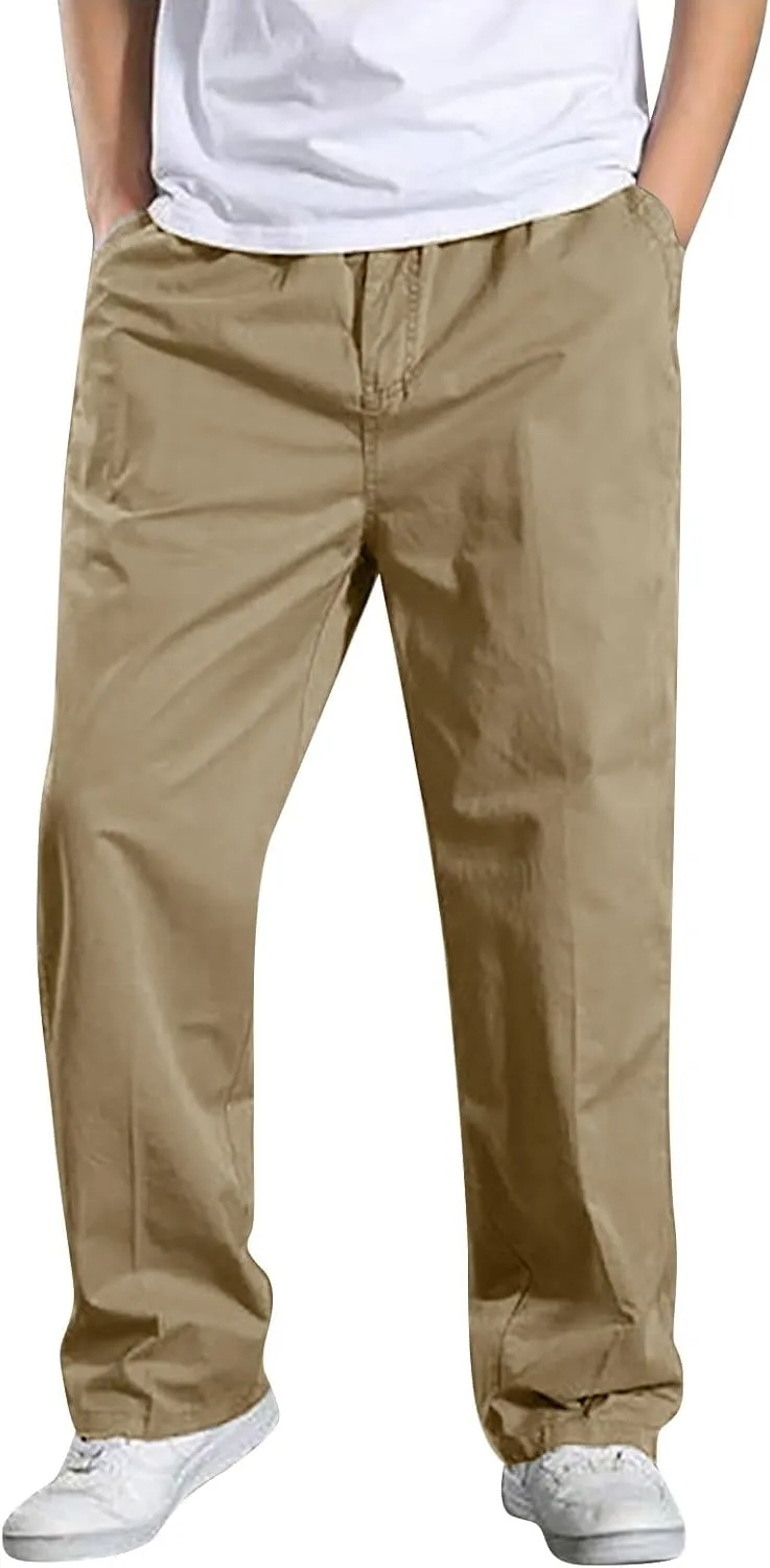 MIDOO Mens Cargo Pants Slim Fit Casual Loose Straight Sweatpants Outdoor Lightweight Work Hiking Pants Jogger Tousers