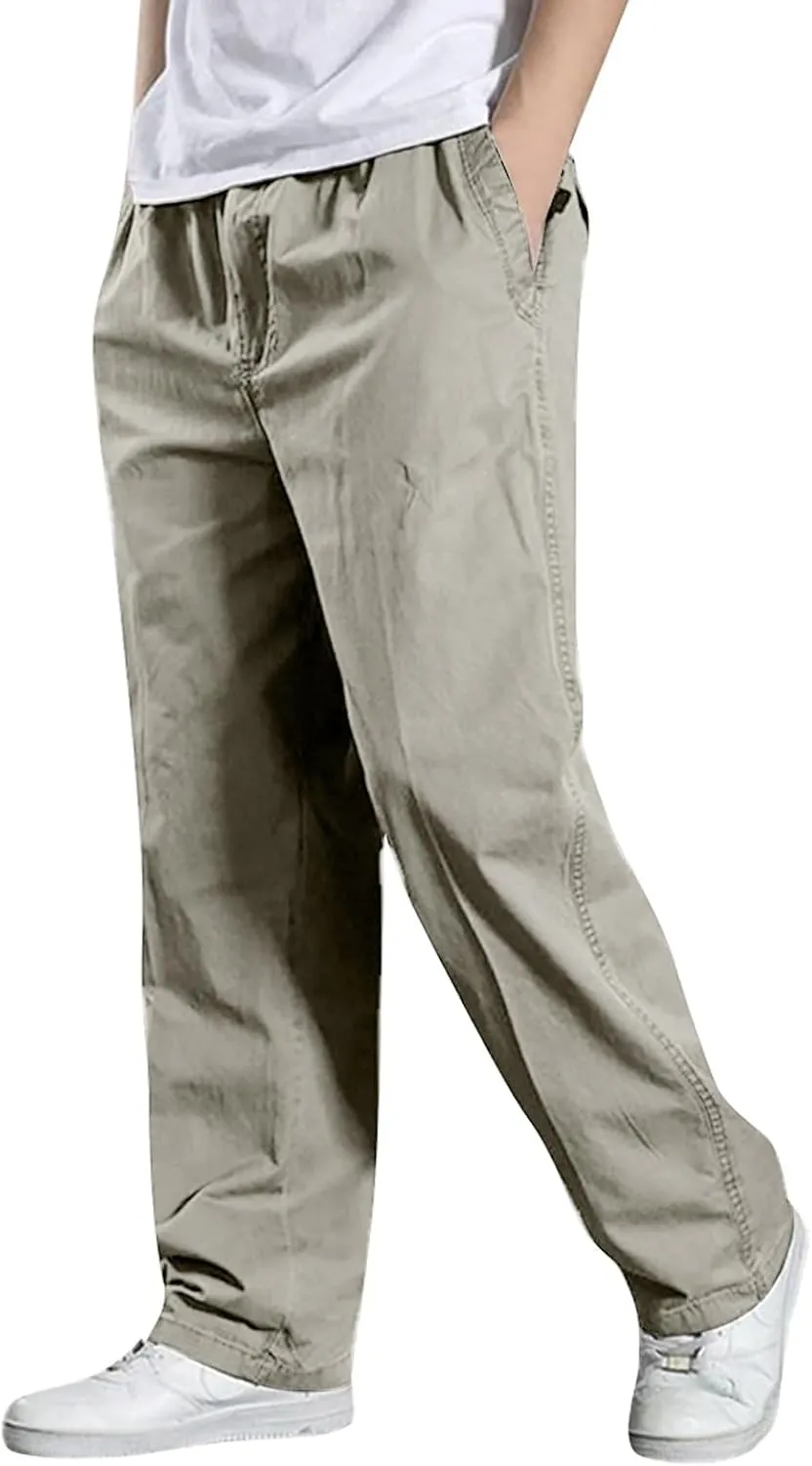 MIDOO Mens Cargo Pants Slim Fit Casual Loose Straight Sweatpants Outdoor Lightweight Work Hiking Pants Jogger Tousers