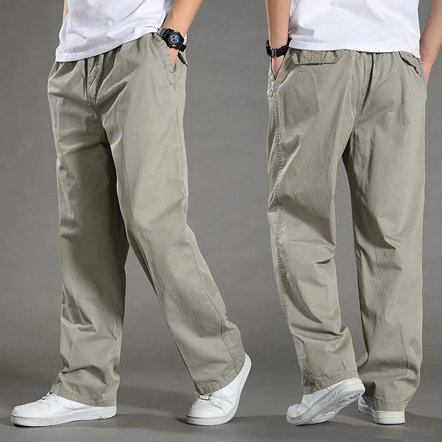 MIDOO Mens Cargo Pants Slim Fit Casual Loose Straight Sweatpants Outdoor Lightweight Work Hiking Pants Jogger Tousers