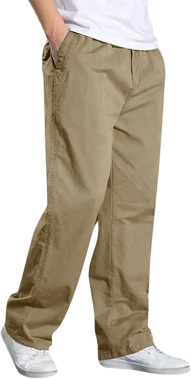 MIDOO Mens Cargo Pants Slim Fit Casual Loose Straight Sweatpants Outdoor Lightweight Work Hiking Pants Jogger Tousers