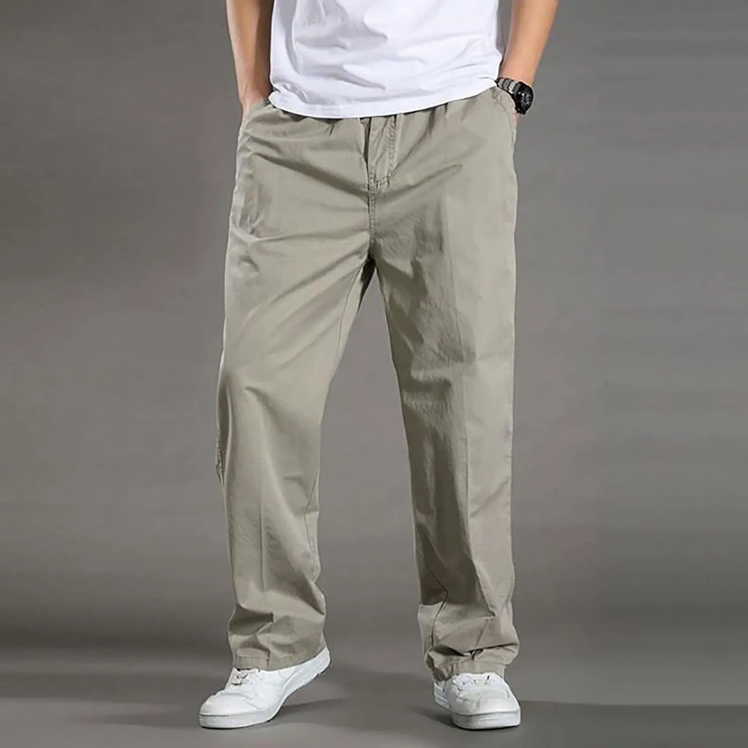 MIDOO Mens Cargo Pants Slim Fit Casual Loose Straight Sweatpants Outdoor Lightweight Work Hiking Pants Jogger Tousers
