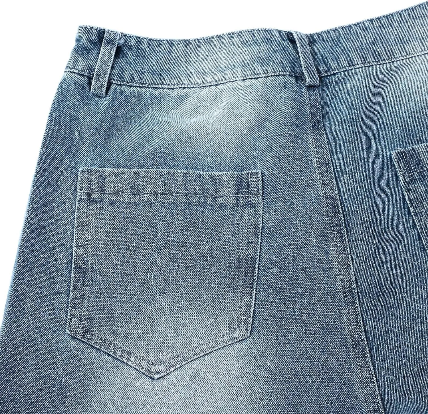 Miyaomn Vintage Barrel Jeans for Women High Waisted Wide Leg Baggy Cropped Harem Pants Y2k Boyfriend Stretch Denim Trousers