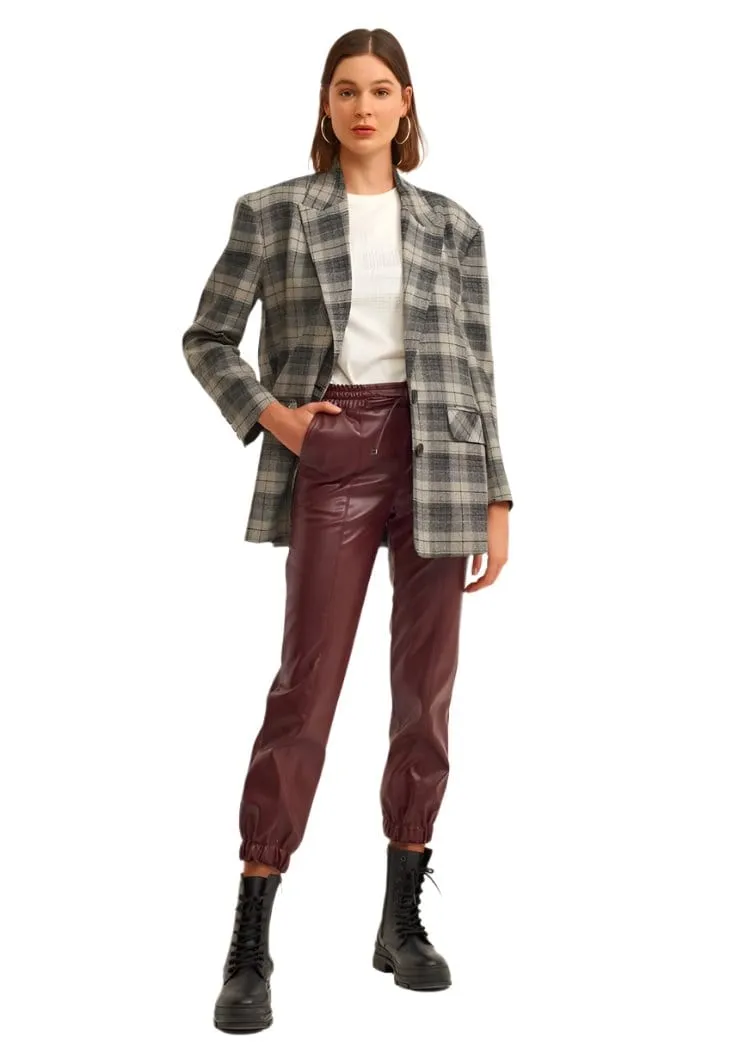 OXXO - Mixed Plaid detailed blazer jacket