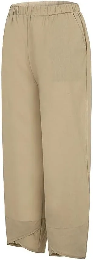 Pant Petite Loose Women Straight Summer Pants High Casual Waist Long Solid Cotton Pants Womens High