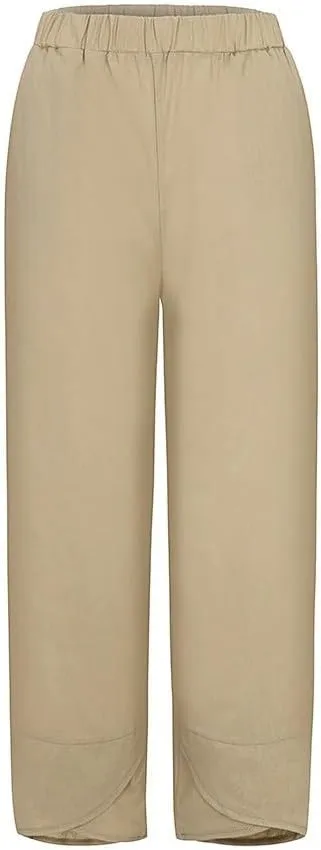Pant Petite Loose Women Straight Summer Pants High Casual Waist Long Solid Cotton Pants Womens High